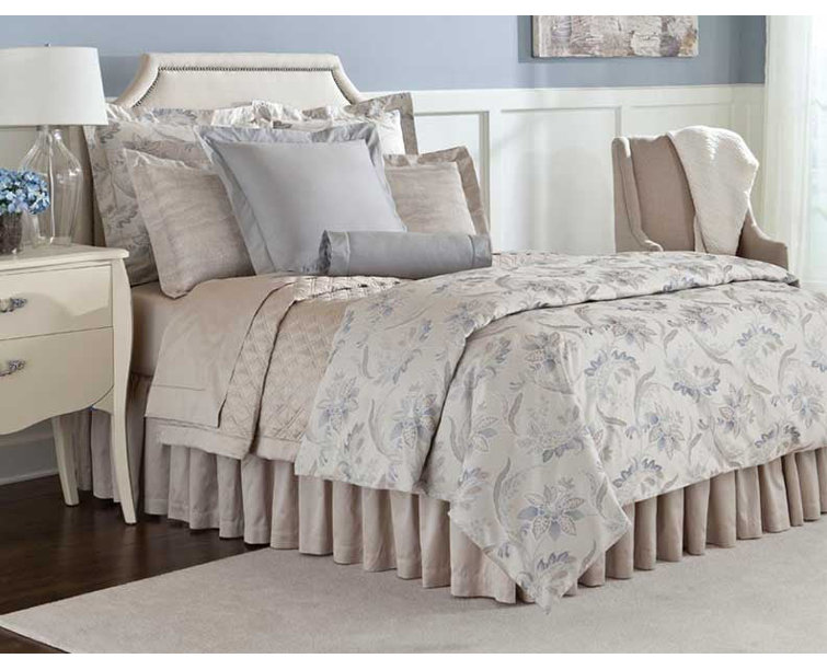 Home Treasures Linens Fiori Beige Egyptian Certified Cotton 600 TC